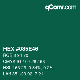 Color code: HEX #085E46 | qconv.com