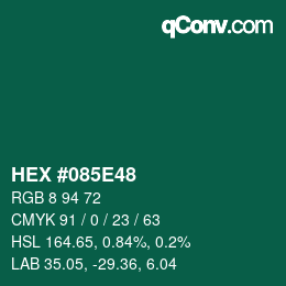 Color code: HEX #085E48 | qconv.com