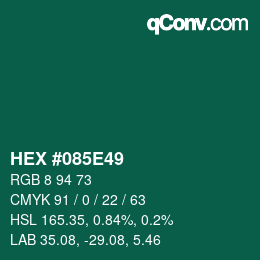 Color code: HEX #085E49 | qconv.com