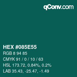 Color code: HEX #085E55 | qconv.com