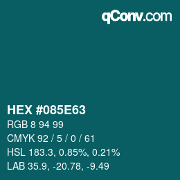 Color code: HEX #085E63 | qconv.com