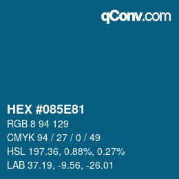 Color code: HEX #085E81 | qconv.com