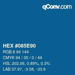 Color code: HEX #085E90 | qconv.com
