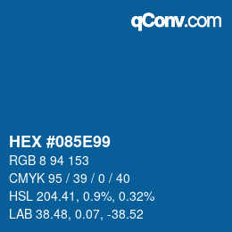 Color code: HEX #085E99 | qconv.com