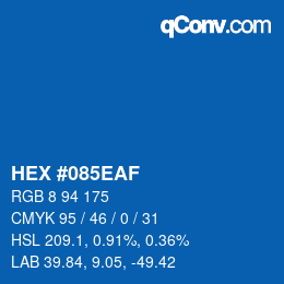Color code: HEX #085EAF | qconv.com