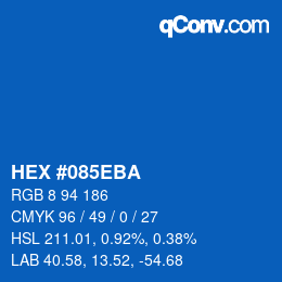 Color code: HEX #085EBA | qconv.com