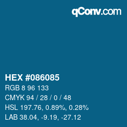 カラーコード: HEX #086085 | qconv.com