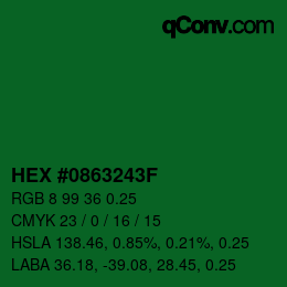 Color code: HEX #0863243F | qconv.com