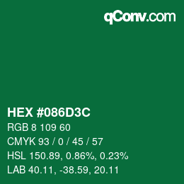 Color code: HEX #086D3C | qconv.com