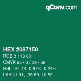 Color code: HEX #087150 | qconv.com
