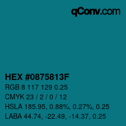 Farbcode: HEX #0875813F | qconv.com
