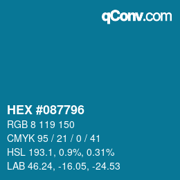 Código de color: HEX #087796 | qconv.com