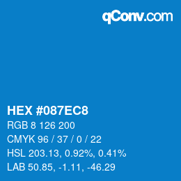 Color code: HEX #087EC8 | qconv.com