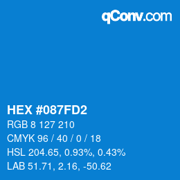 Color code: HEX #087FD2 | qconv.com
