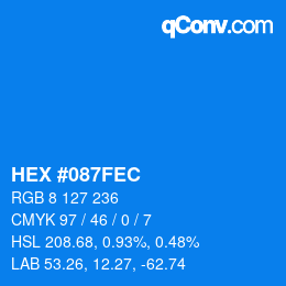 Color code: HEX #087FEC | qconv.com