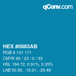Color code: HEX #0883AB | qconv.com