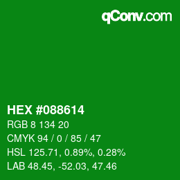 Color code: HEX #088614 | qconv.com