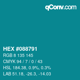 Color code: HEX #088791 | qconv.com