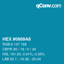 Color code: HEX #0889A8 | qconv.com