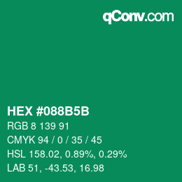 Color code: HEX #088B5B | qconv.com