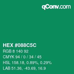 Color code: HEX #088C5C | qconv.com