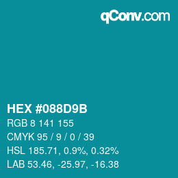 Color code: HEX #088D9B | qconv.com