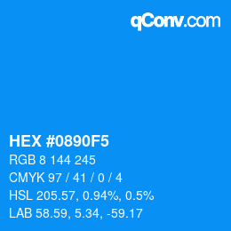 Color code: HEX #0890F5 | qconv.com