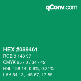 Color code: HEX #089461 | qconv.com