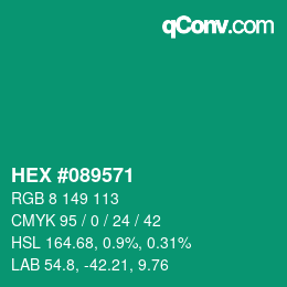 Color code: HEX #089571 | qconv.com