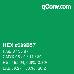 Color code: HEX #089B57 | qconv.com