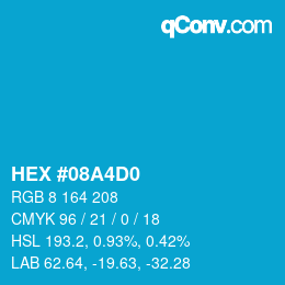 Color code: HEX #08A4D0 | qconv.com