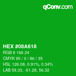 Color code: HEX #08A618 | qconv.com