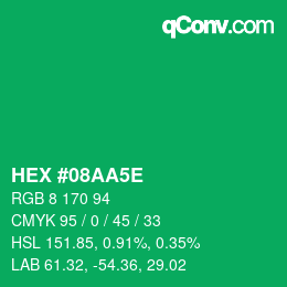 Color code: HEX #08AA5E | qconv.com