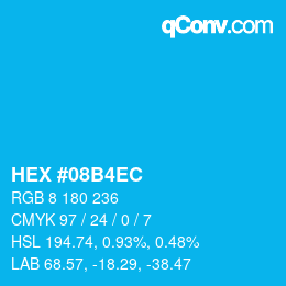 Código de color: HEX #08B4EC | qconv.com