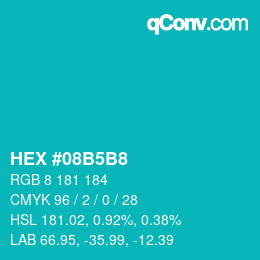 Color code: HEX #08B5B8 | qconv.com