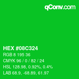 Color code: HEX #08C324 | qconv.com