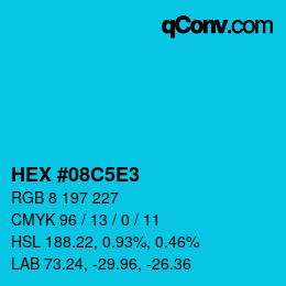 Color code: HEX #08C5E3 | qconv.com