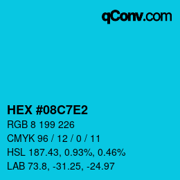 Color code: HEX #08C7E2 | qconv.com