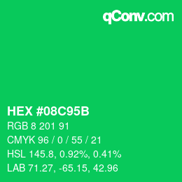 Color code: HEX #08C95B | qconv.com