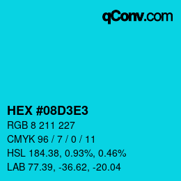 Color code: HEX #08D3E3 | qconv.com