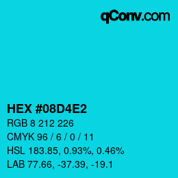 Color code: HEX #08D4E2 | qconv.com