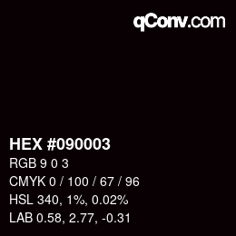 カラーコード: HEX #090003 | qconv.com