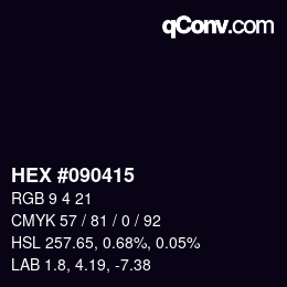 カラーコード: HEX #090415 | qconv.com