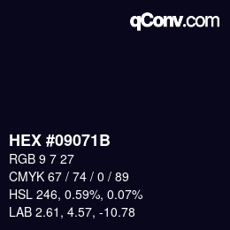 Color code: HEX #09071B | qconv.com