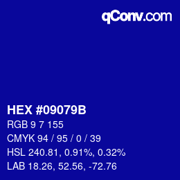 カラーコード: HEX #09079B | qconv.com