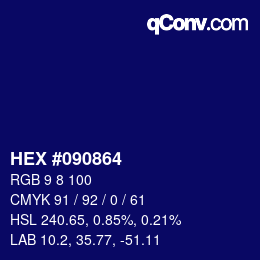 カラーコード: HEX #090864 | qconv.com