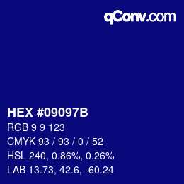 カラーコード: HEX #09097B | qconv.com
