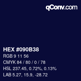 Código de color: HEX #090B38 | qconv.com