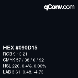 Farbcode: HEX #090D15 | qconv.com