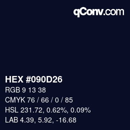 Color code: HEX #090D26 | qconv.com